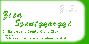 zita szentgyorgyi business card