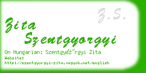 zita szentgyorgyi business card